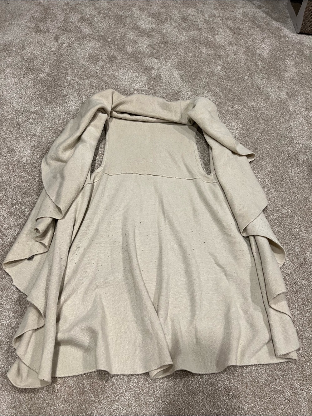 Soft Ivory Open-Front Cardigan vest